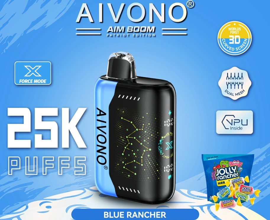 Aivono AIM BOOM 25000 Puffs Vape - Blue Rancher: Redefining Longevity and Flavor in Pakistan’s Vape Scene